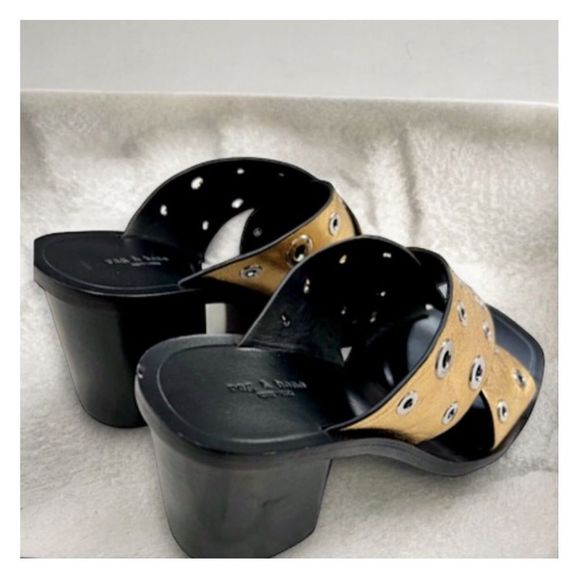Rag & Bone Paige Sandals in Gold Grommet - Picture 5 of 16